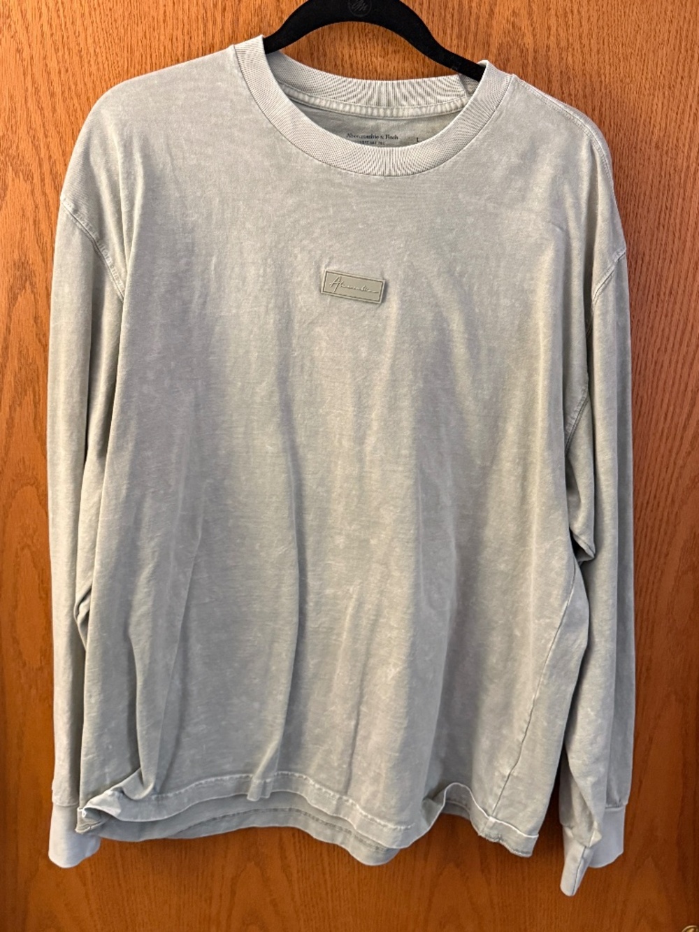 Mens Abercrombie & Fitch Large oversized fit green long sleeve t shirt